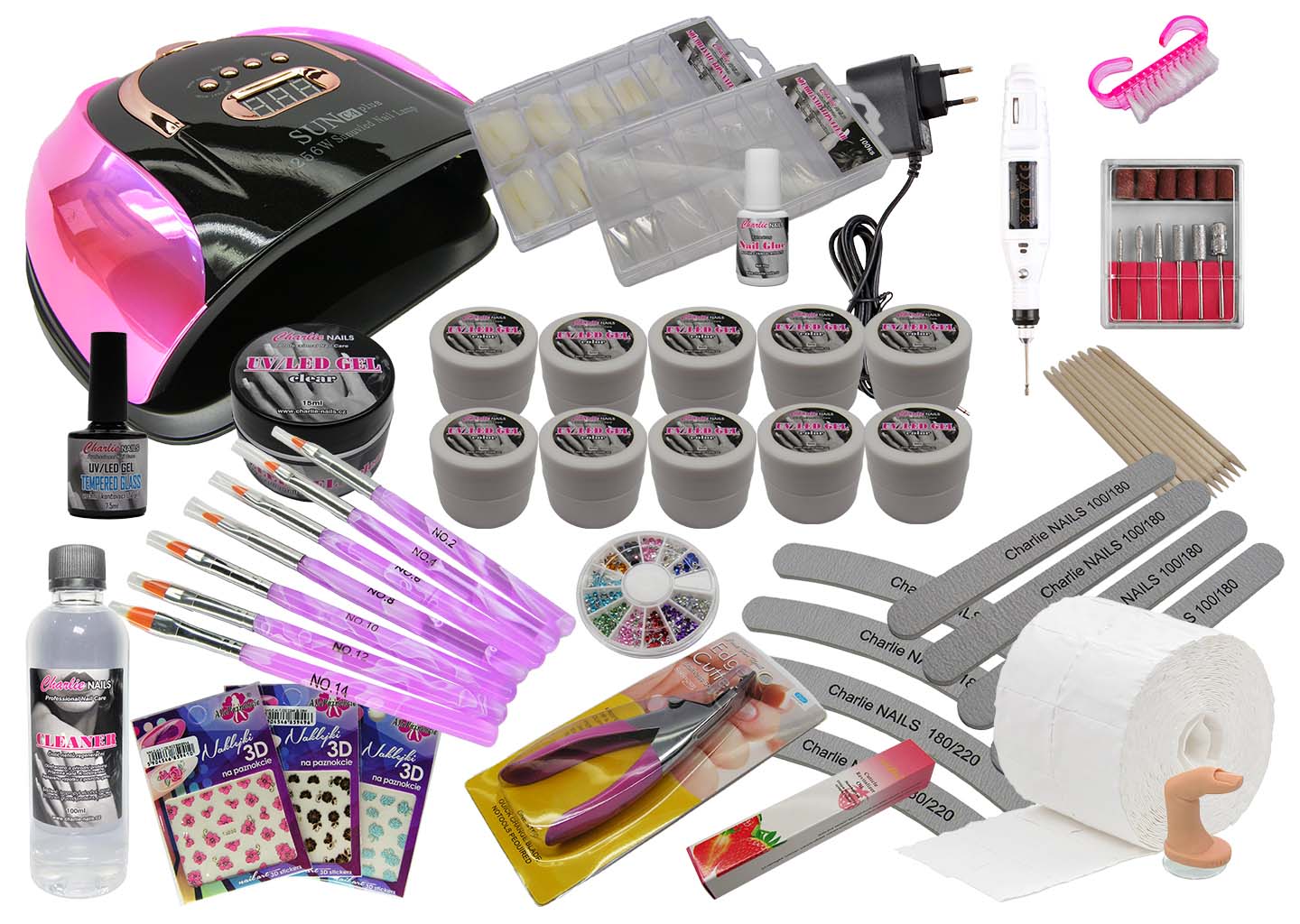 Sady Gel s lampou a bruskou