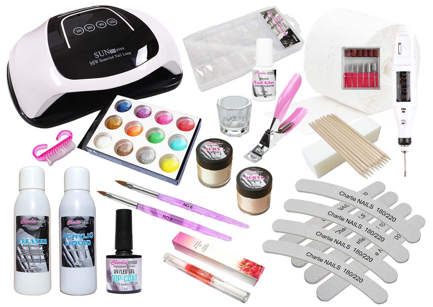 Sady Akryl s lampou a bruskou