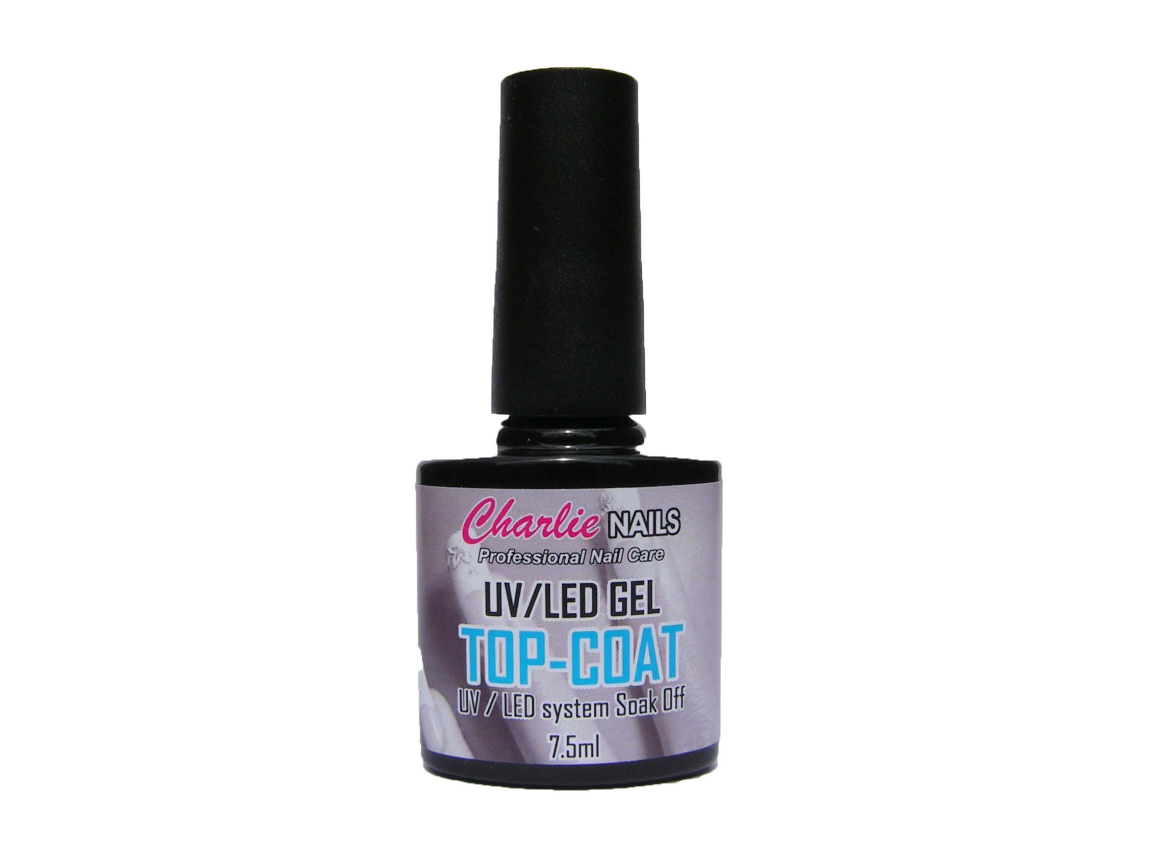 Charlie UV/LED Gel - TOP COAT průhledný vrchní lesk : 7,5ml
