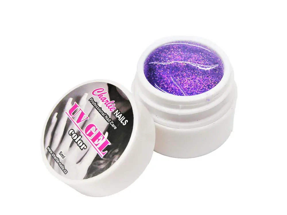 Charlie UV/LED gel 5ml - fialový glitter č.431