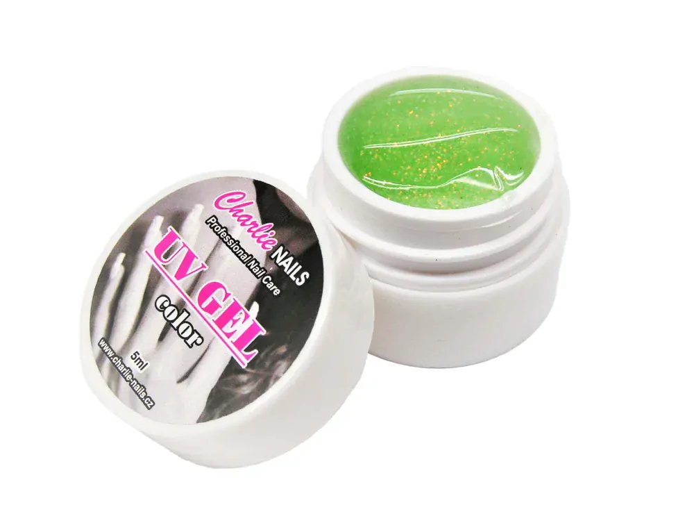 Charlie UV/LED gel 5ml - zelený glitter č.435