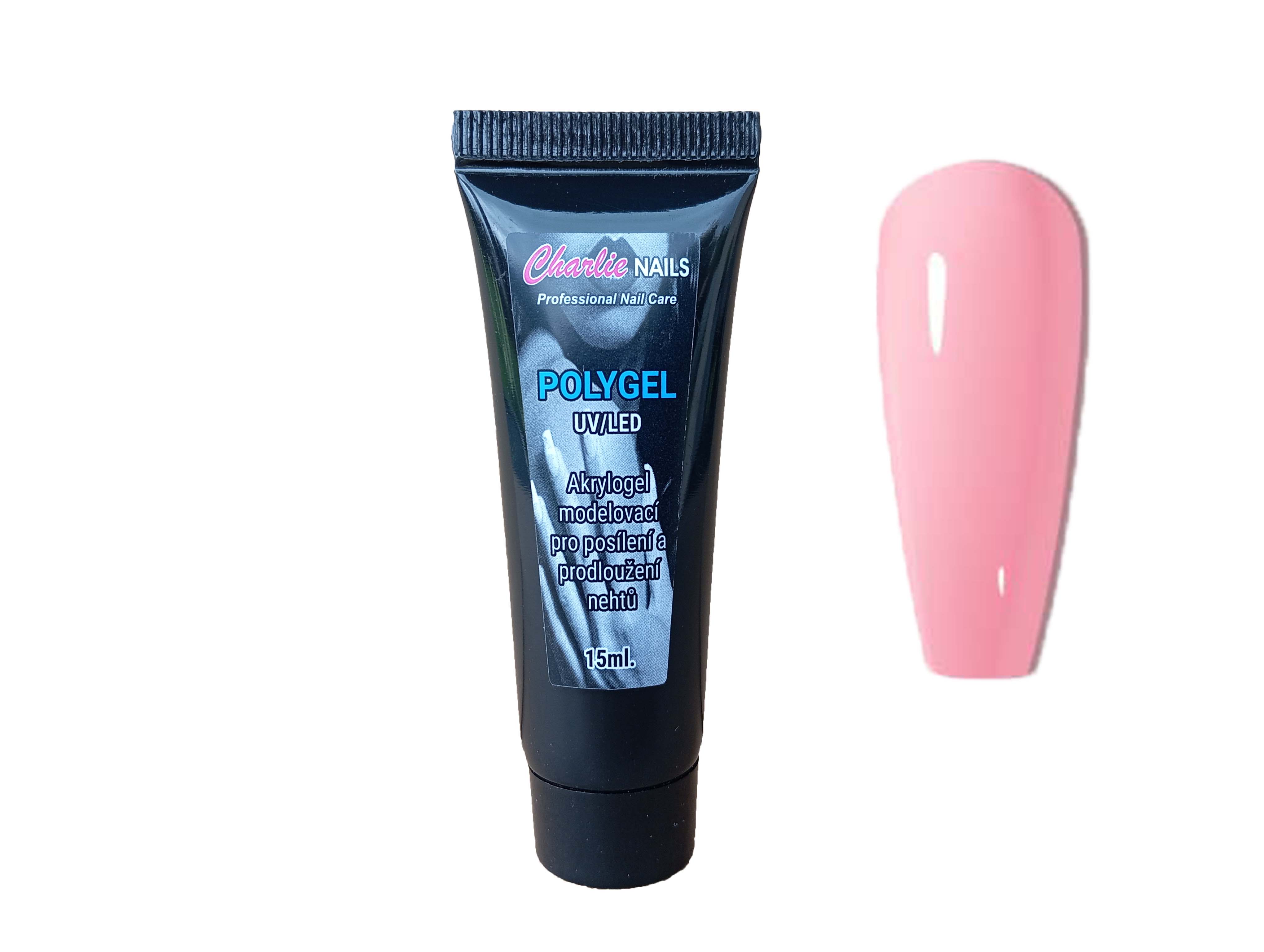 Charlie nails PolyGel 15ml. č.1 růžový