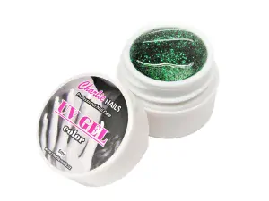 Charlie UV/LED gel 5ml - zelený glitter č.405