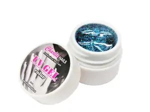 Charlie UV/LED gel 5ml - modrý glitter  č.411