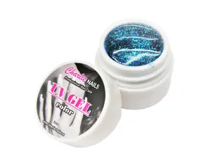 Charlie UV/LED gel 5ml - modrý glitter č.418 