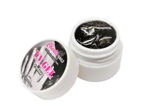 Charlie UV/LED gel 5ml - černý glitter  č.423