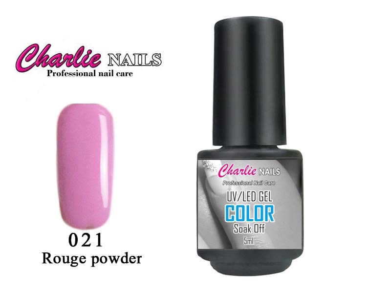Charlie UV/LED Gel lak 5ml. č.21 růžový Rouge powder