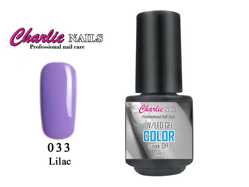 Charlie UV/LED Gel lak 5ml. č.33 fialová Lilac