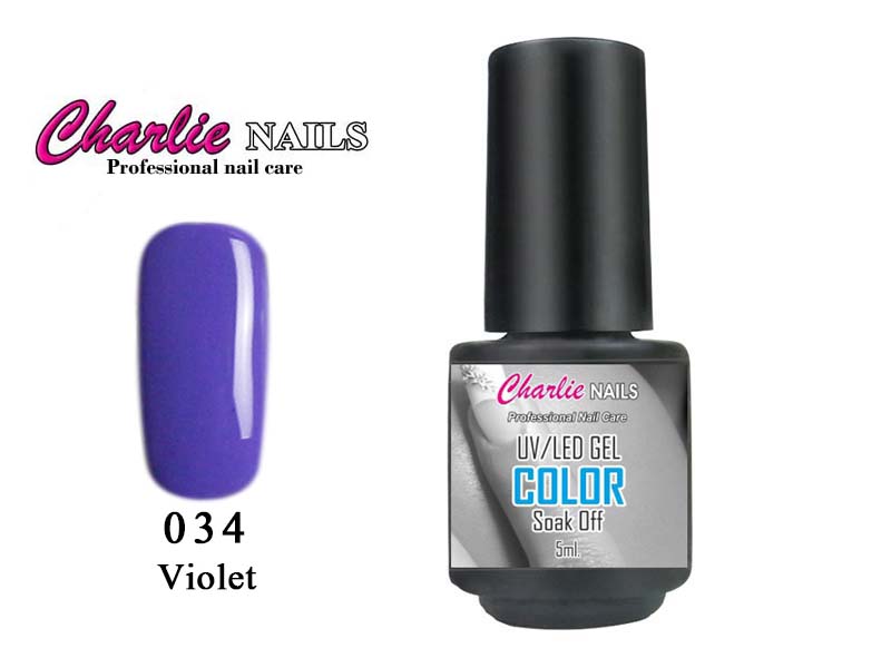 Charlie UV/LED Gel lak 5ml. č.34 fialový