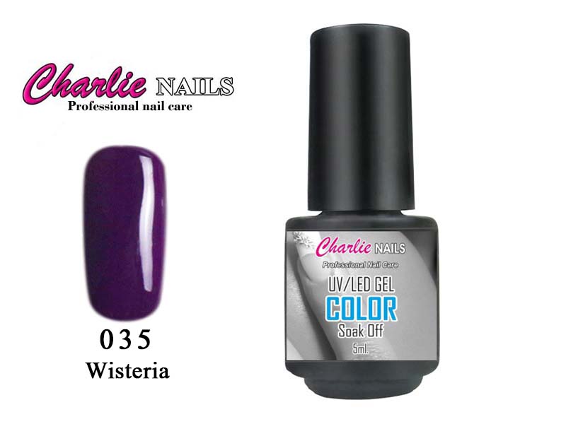 Charlie UV/LED Gel lak 5ml. č.35 fialový Wisteria