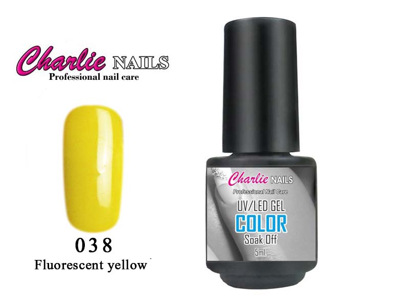 Charlie UV/LED Gel lak 5ml. č.38 žlutý Fluorescent