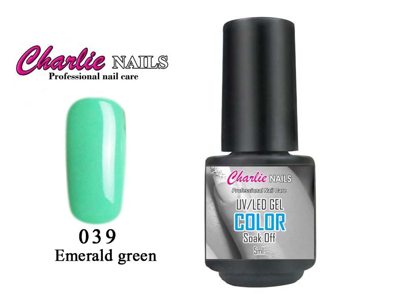 Charlie UV/LED Gel lak 5ml. č.39 zelený Emerald green