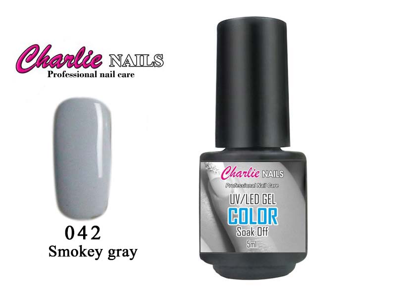 Charlie UV/LED Gel lak 5ml. č.42 šedý Smoke gray