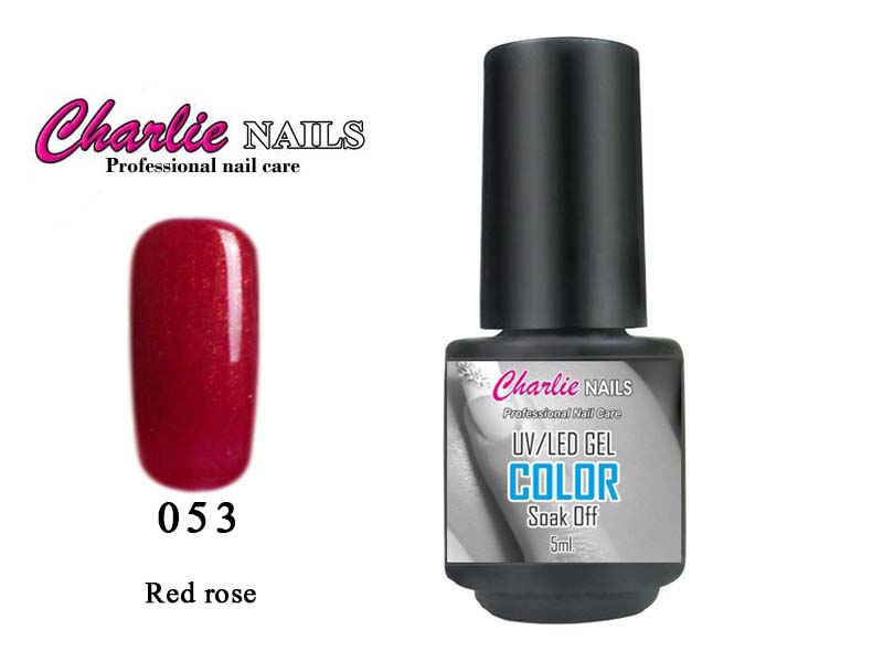 Charlie UV/LED Gel lak 5ml. č.53 červený Red rose