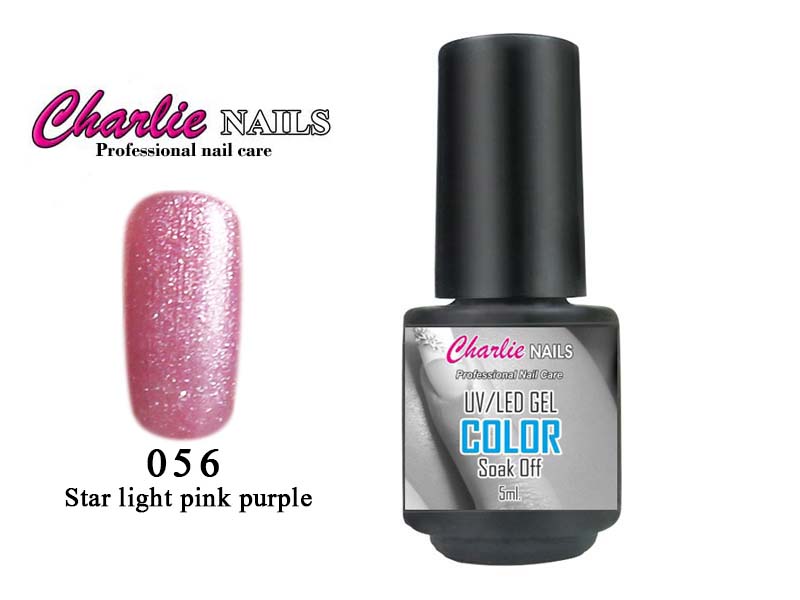 Charlie UV/LED Gel lak 5ml. č.56 růžový Start light pink