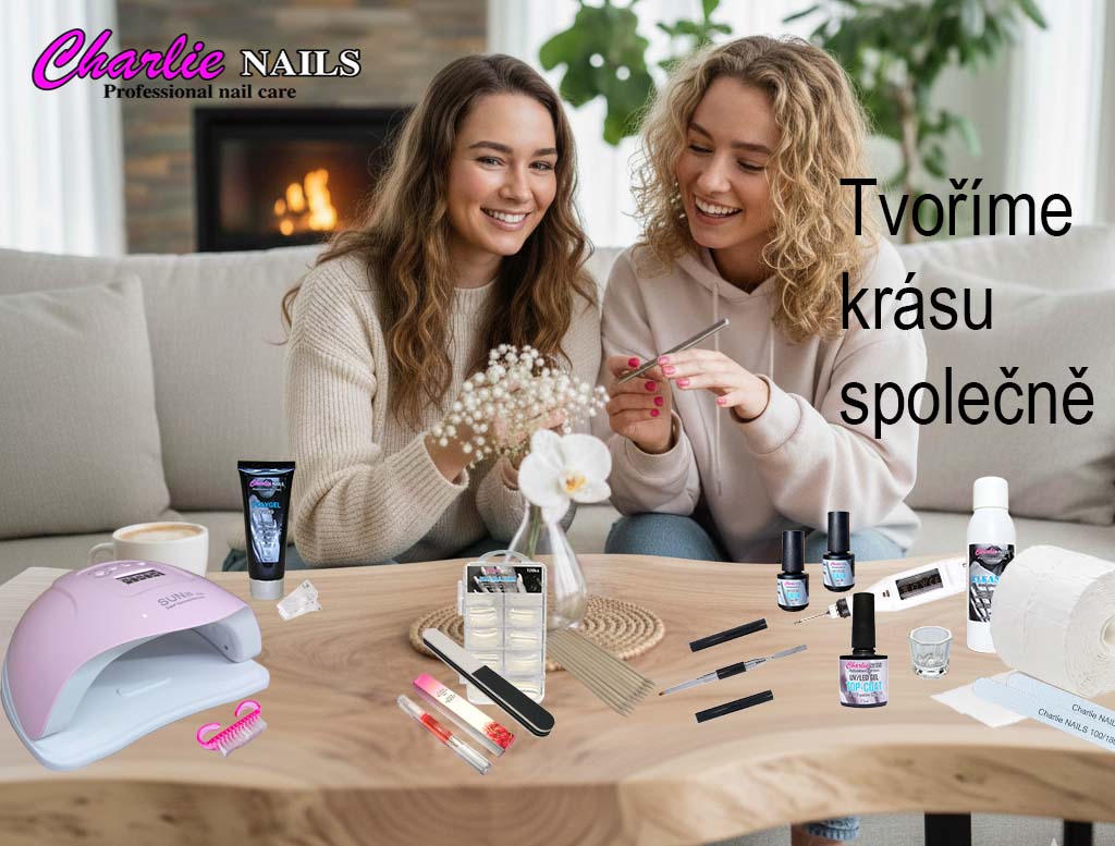 Startovací sada na Polygel nehty XXXL 120W růžová s bruskou