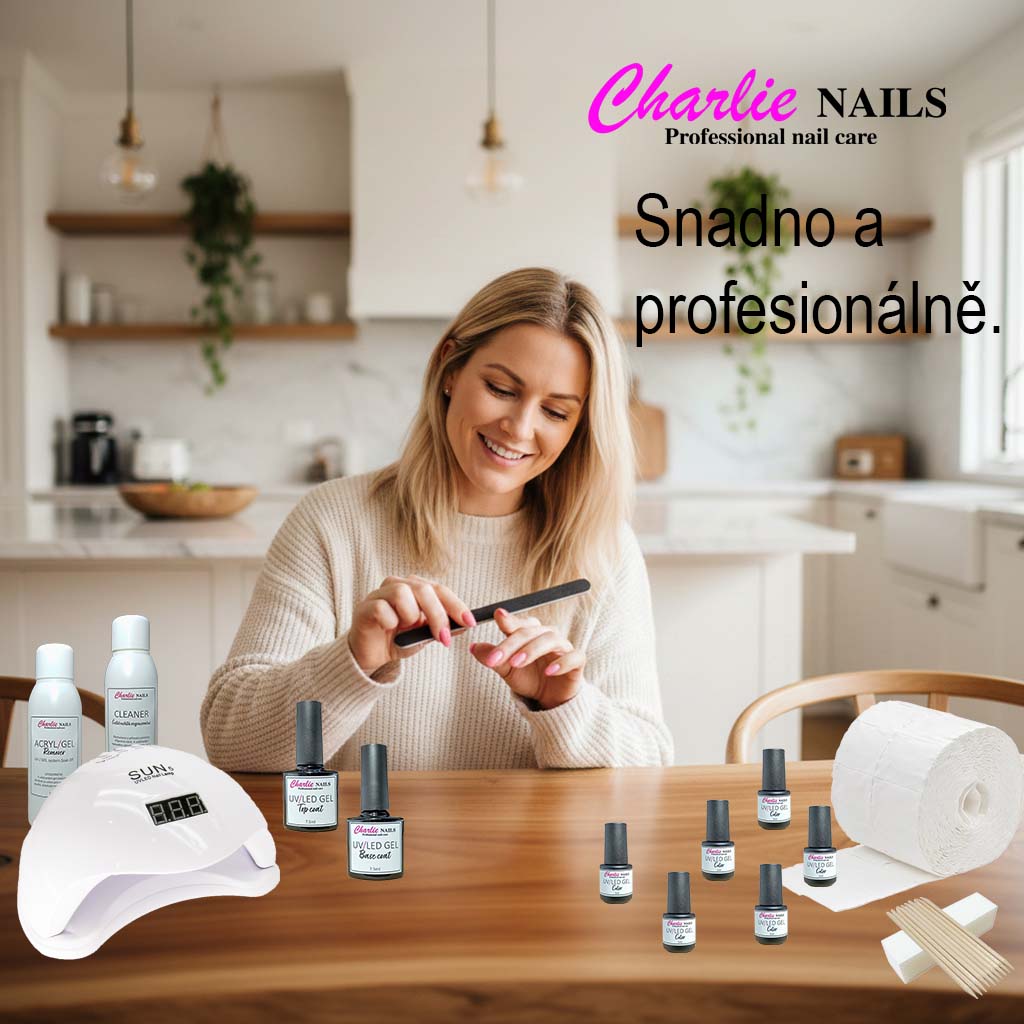 Startovací sada na gel lak nehty Charlie LED 48W