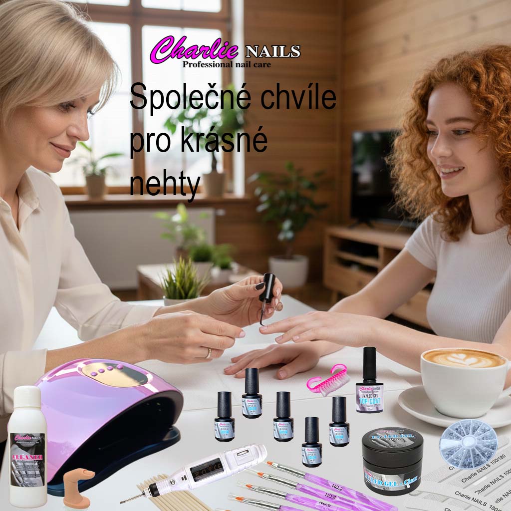 Startovací sada na gelové nehty XXXL Hybrid 150W růžová perleť s bruskou 10W