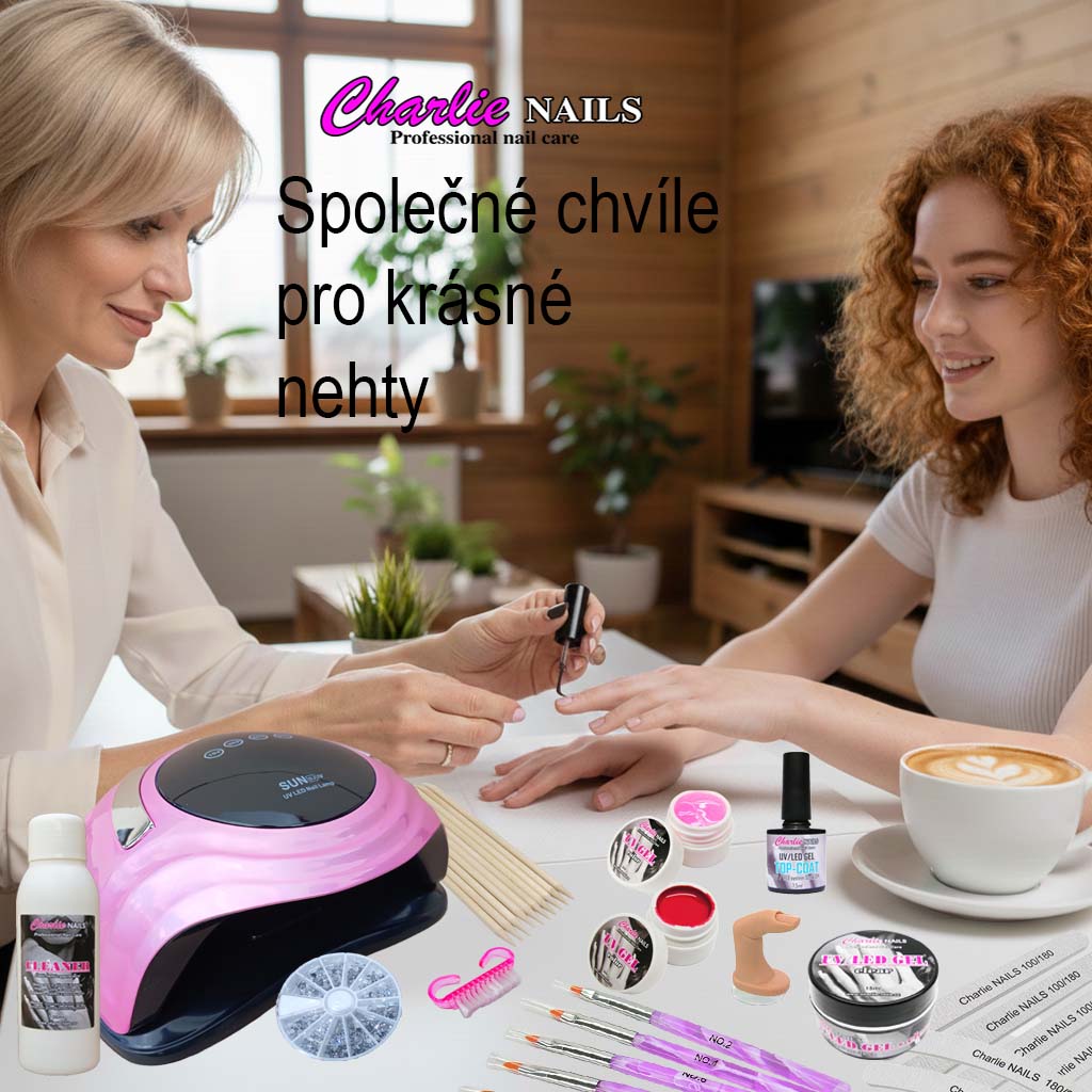 Startovací sada na gelové nehty XXL 168W růžová perleť