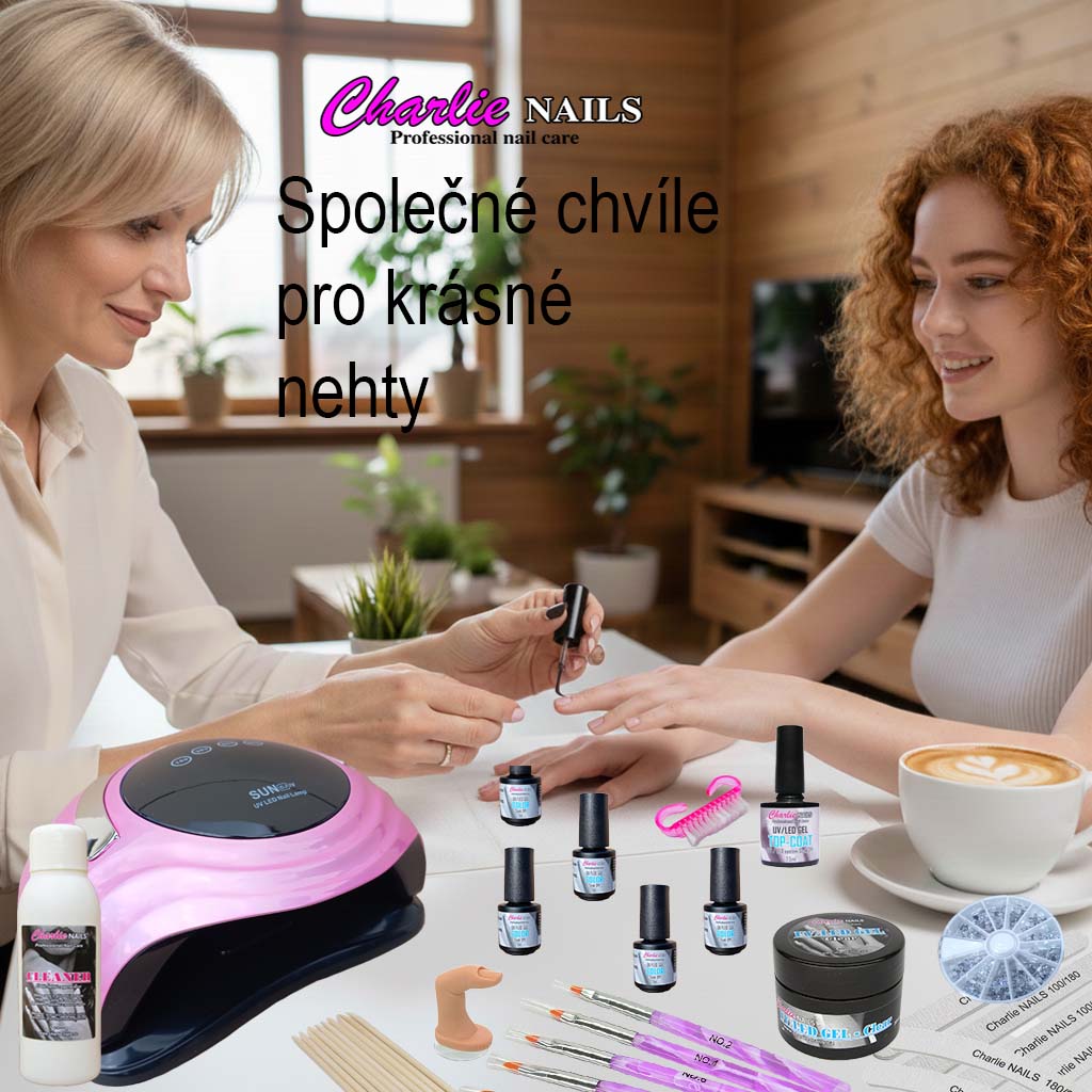 Startovací sada na gelové nehty XXL Hybrid 168W růžová perleť 