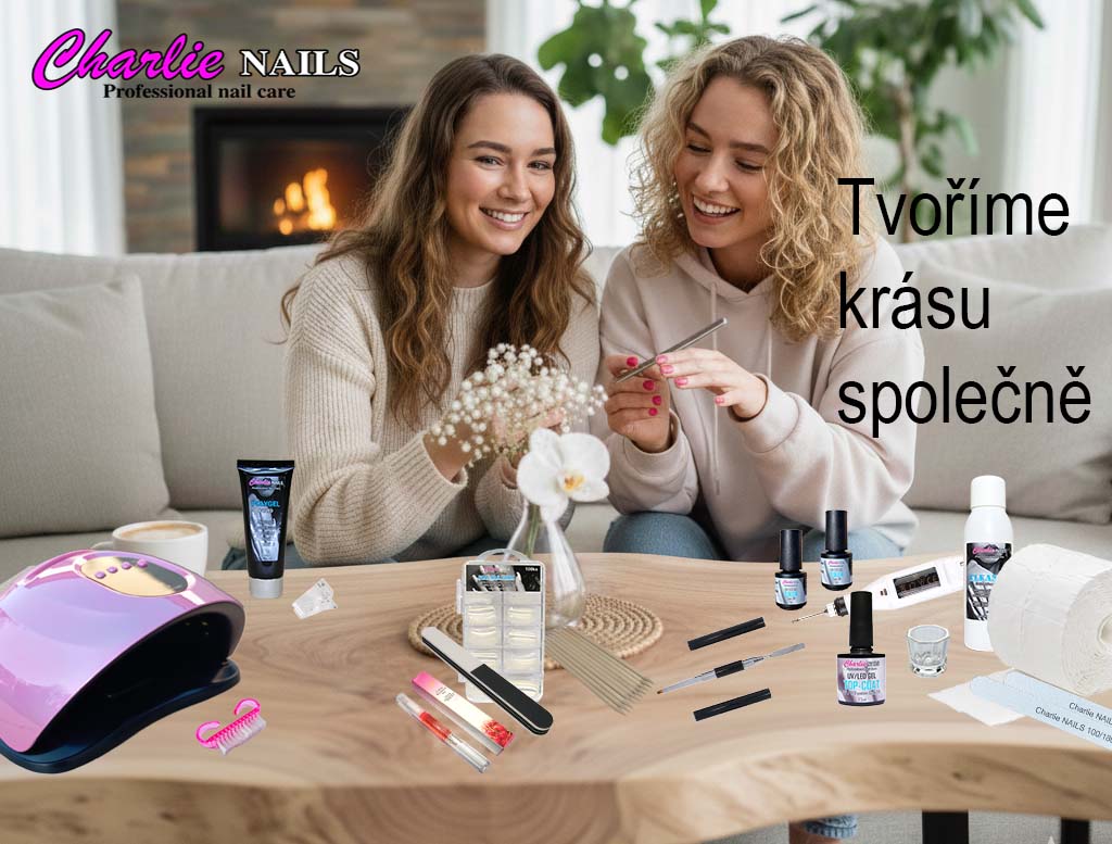 Startovací sada na Polygel nehty XXXL 168W růžová s bruskou 10W