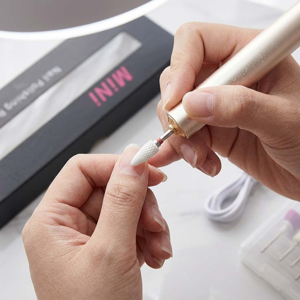 Bezdrátová bruska na nehty Charlie Intuition LED  – šampaň perleť